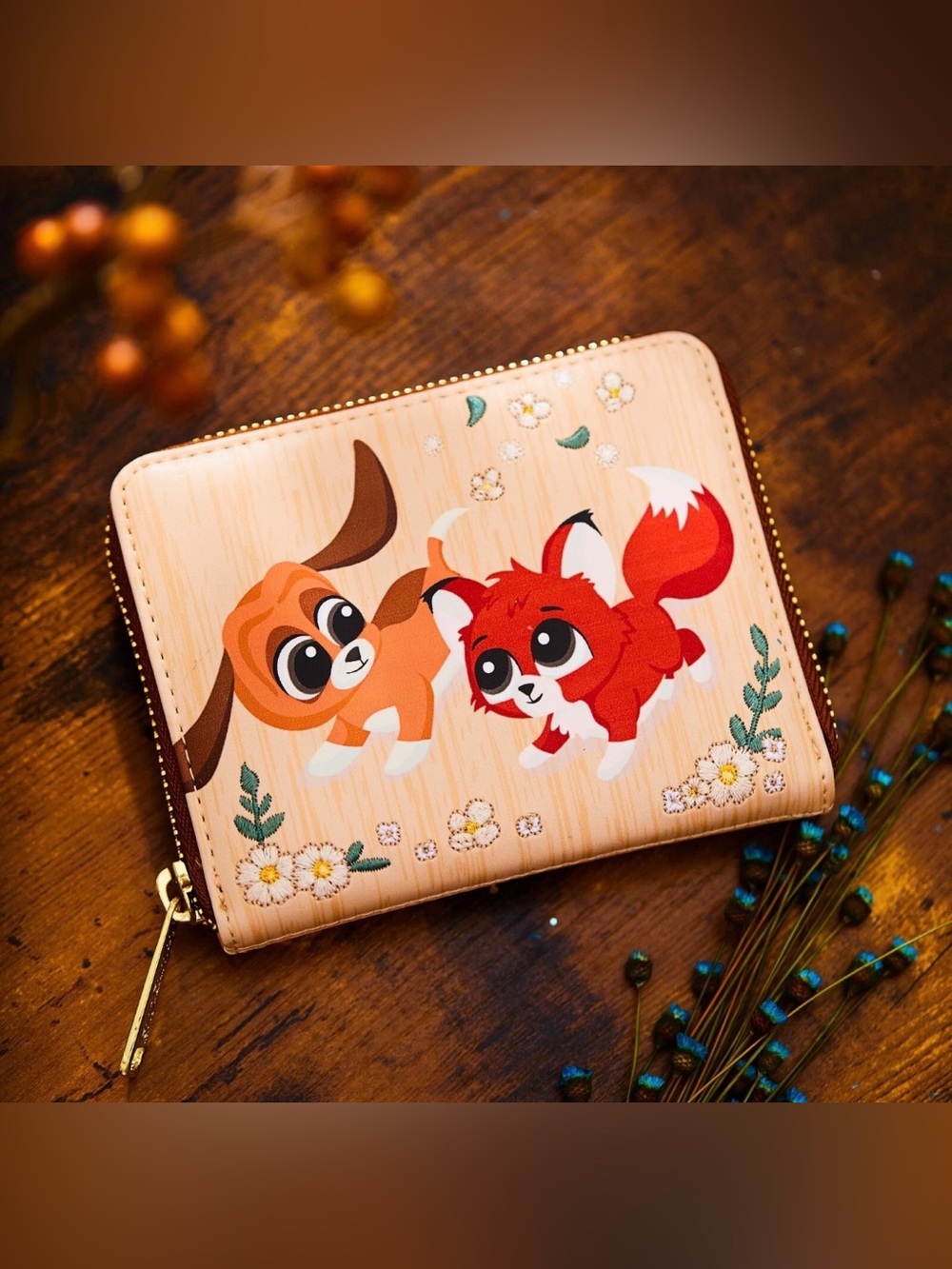 Loungefly Copper and Tod Fox and The Hound Full Zip Wallet - RARE!